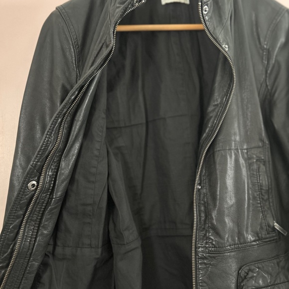 Black leather Moto Jacket — Vince, size S/M - Picture 3 of 3